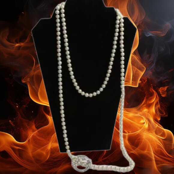 Carolee Faux Multi-Strand Long Pearl Necklace With Broach Accessory (NWO… - Picture 1 of 8